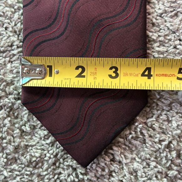 Principe Silk Men’s Tie Burgundy Made In Italy 100% Silk Men’s Necktie 62.5x3.9” - Picture 9 of 9